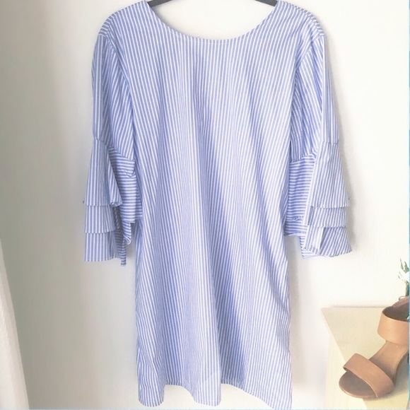 light blue striped dress